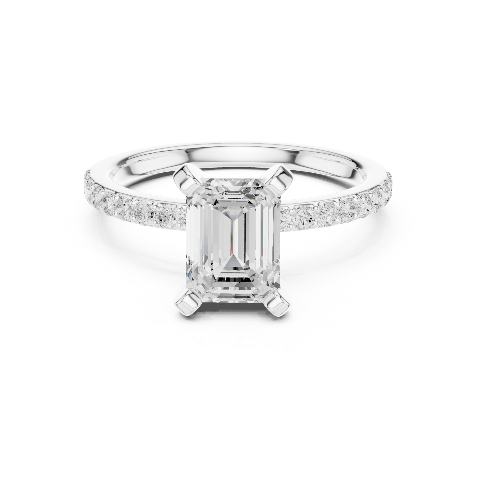  White Gold Evermore Halo Engagement Ring Front View