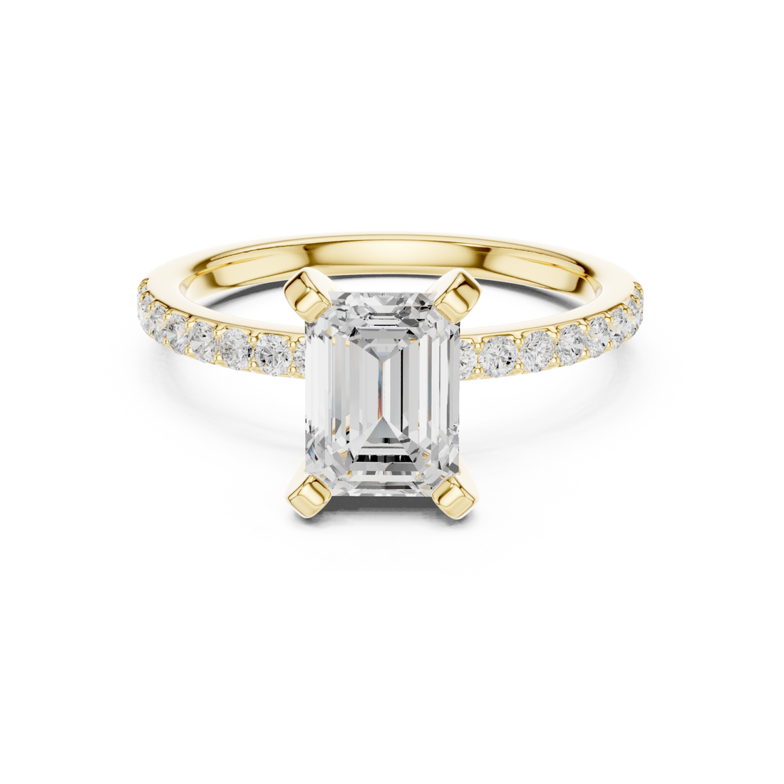 Gold Evermore Halo Engagement Ring Right View