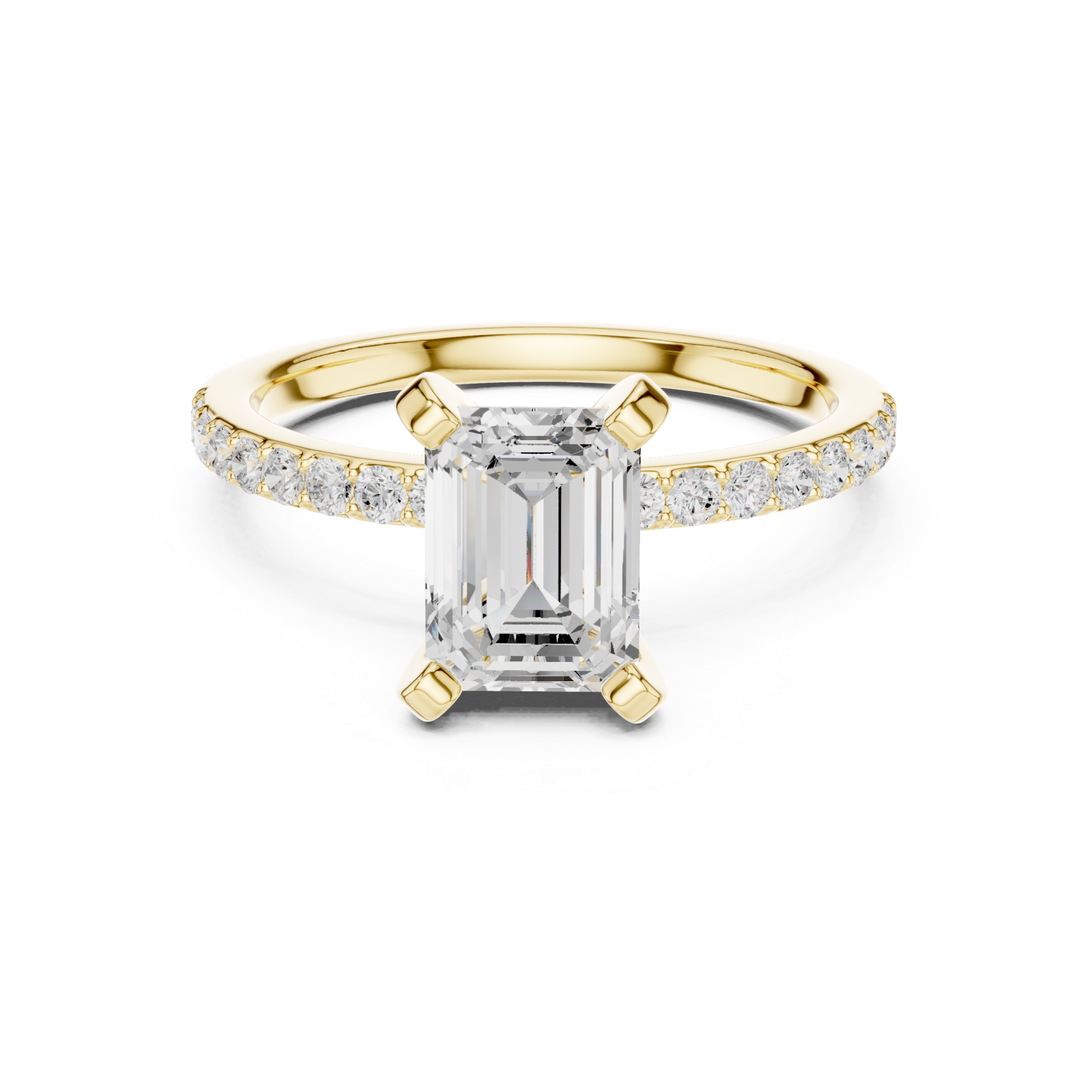  Gold Evermore Halo Engagement Ring Front View