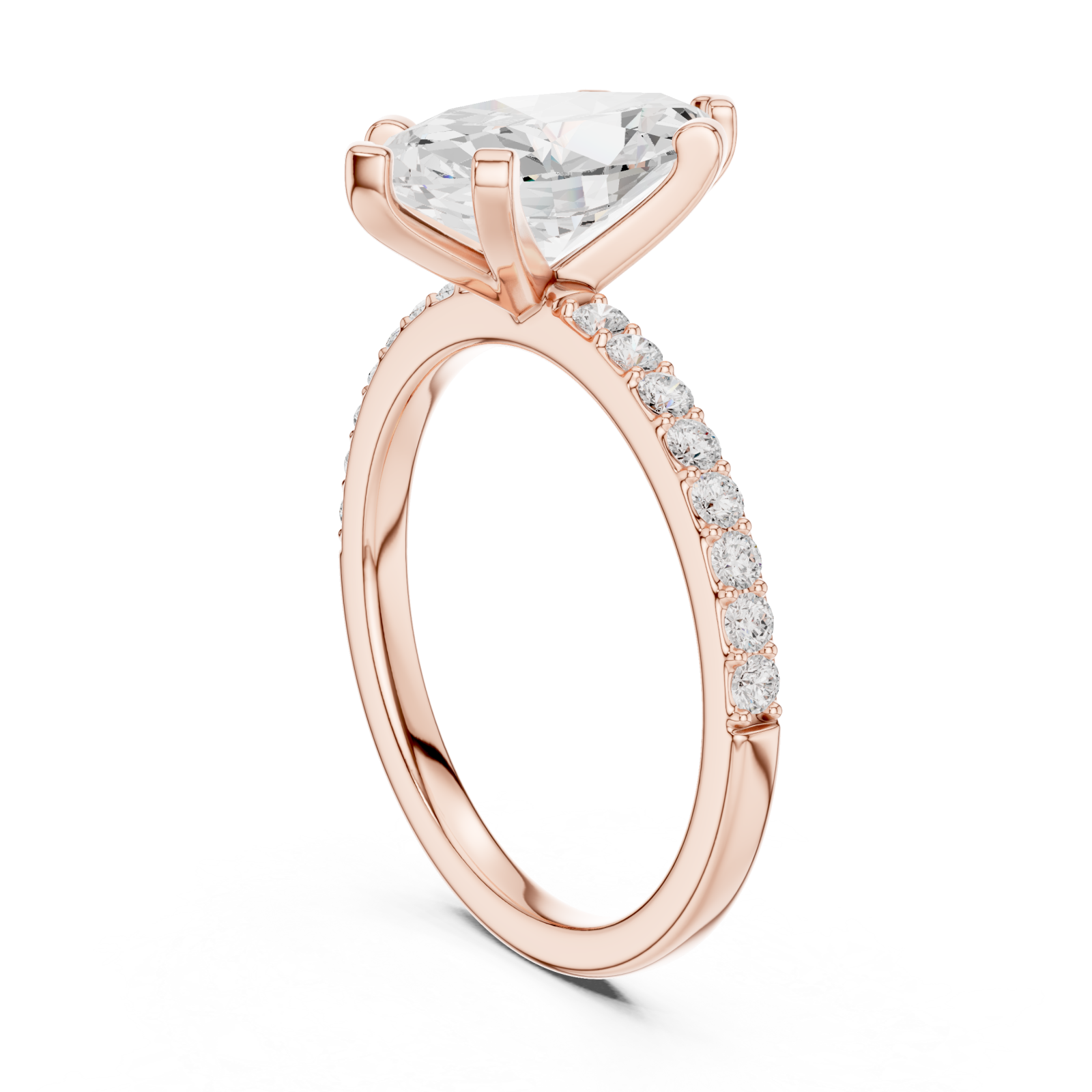  Rose Gold Petite Mirage Solitaire Ring Left View