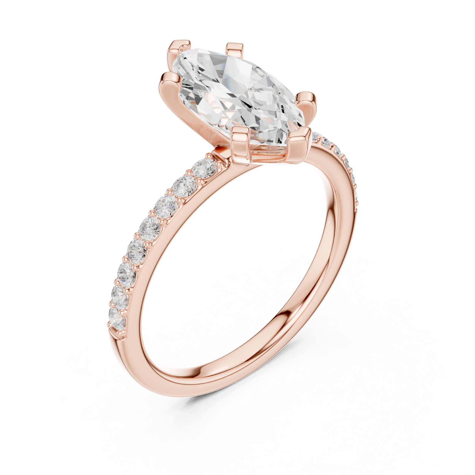  Rose Gold Petite Mirage Solitaire Ring Right View