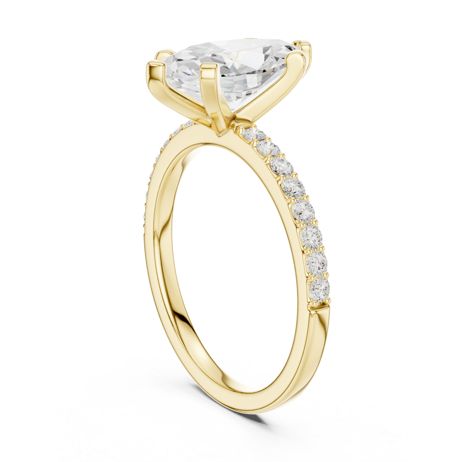  Gold Petite Mirage Solitaire Ring Left View