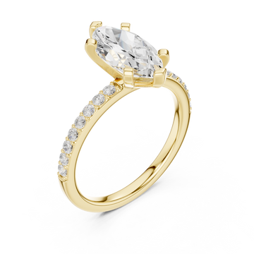 Gold Petite Mirage Solitaire Ring Right View