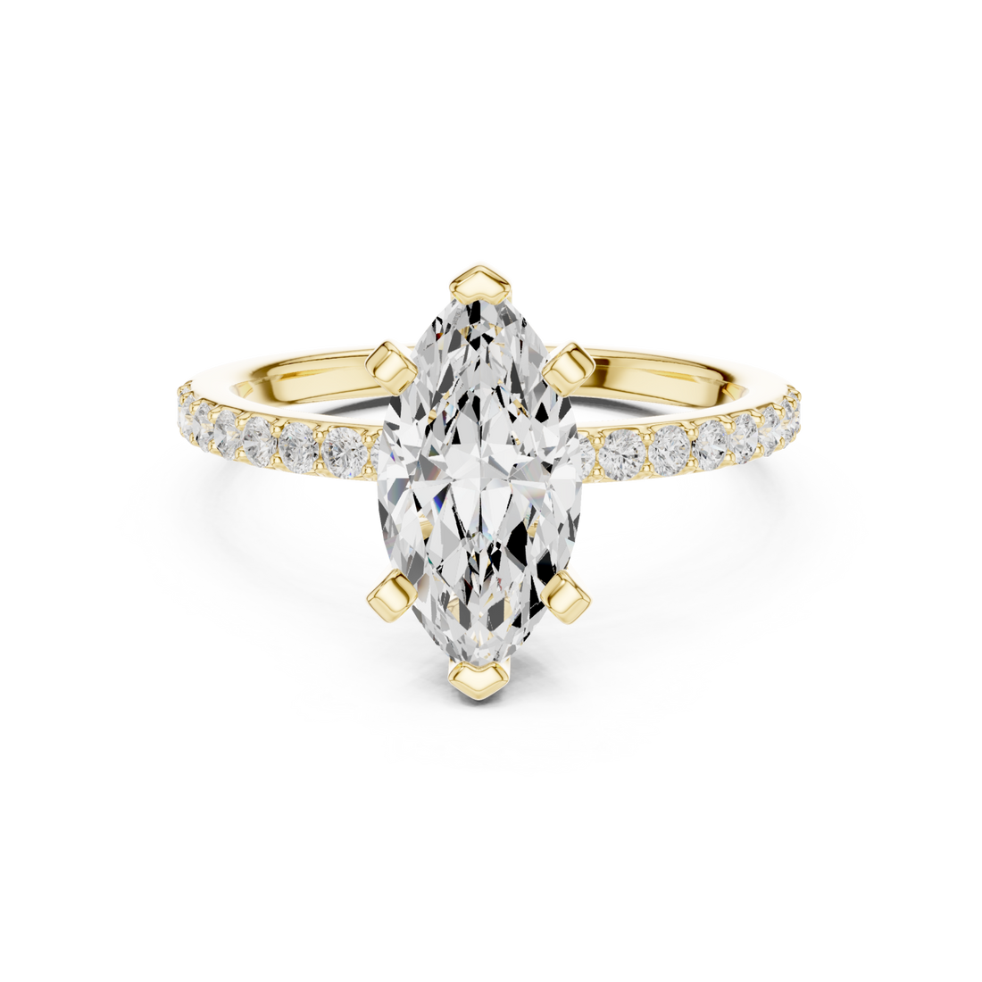 Gold Petite Mirage Solitaire Ring Right View