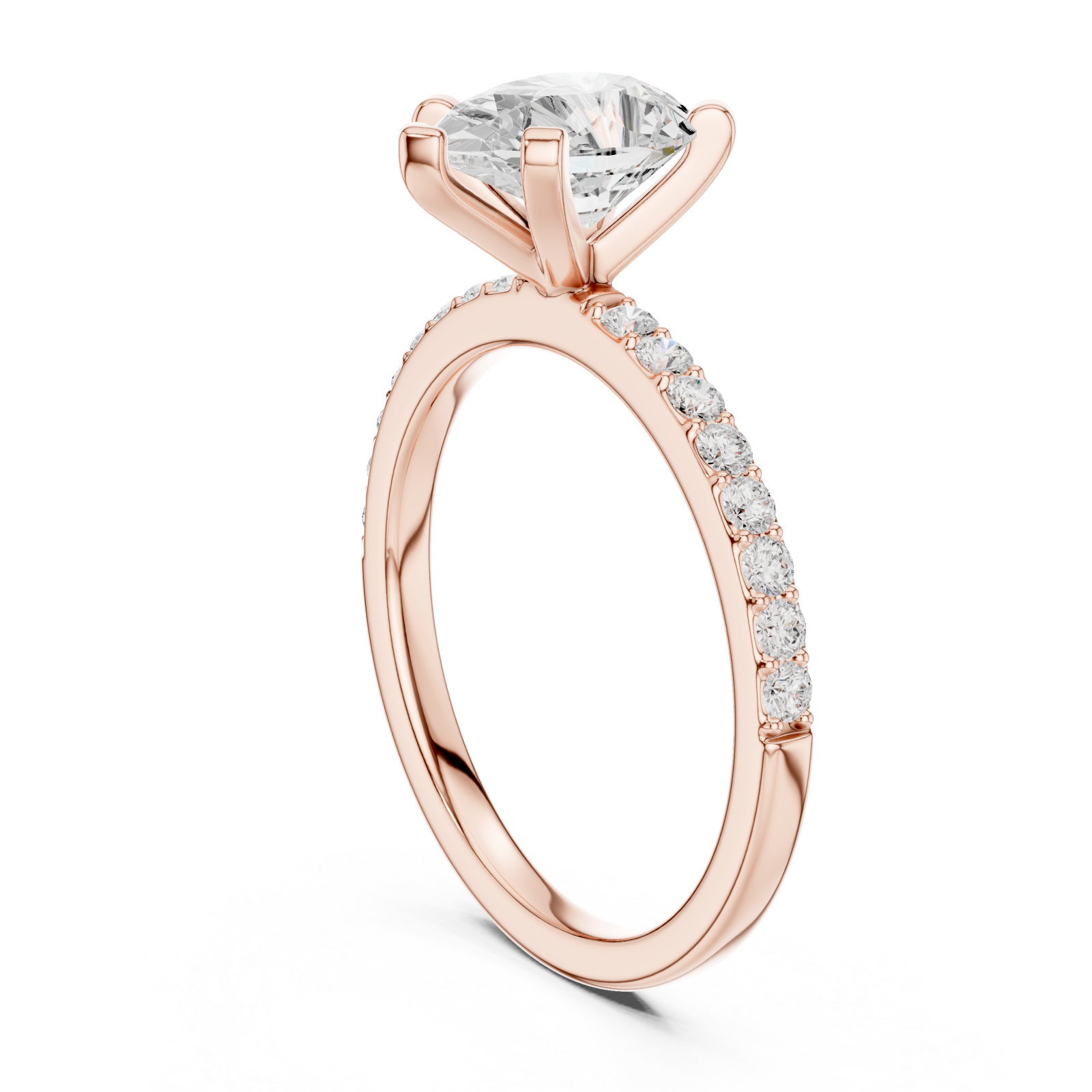  Rose Gold Classic Solitaire Elegance Ring Left View