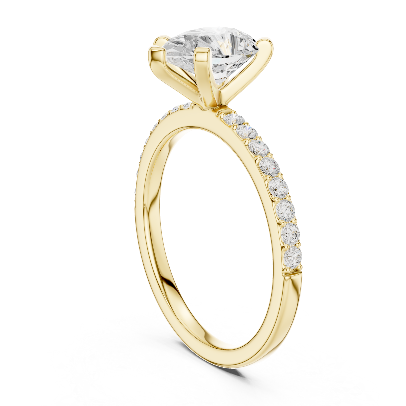  Gold Classic Solitaire Elegance Ring Left View