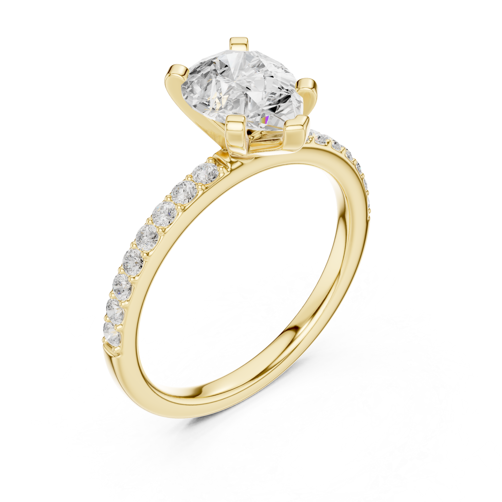 Gold Classic Solitaire Elegance Ring Right View