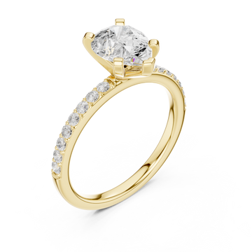 Gold Classic Solitaire Elegance Ring Right View