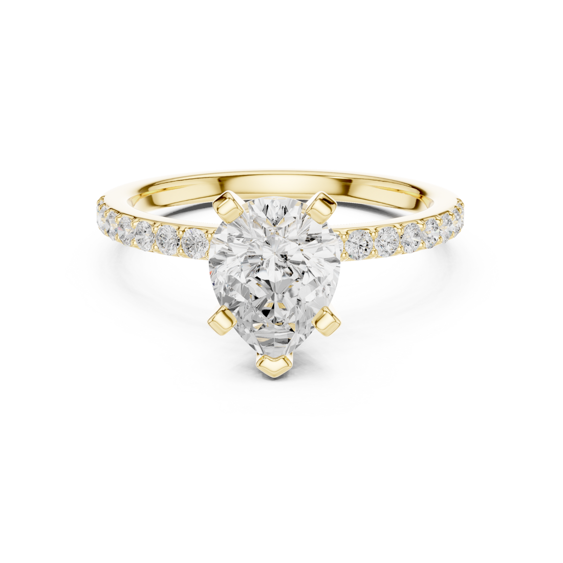 Gold Classic Solitaire Elegance Ring Right View