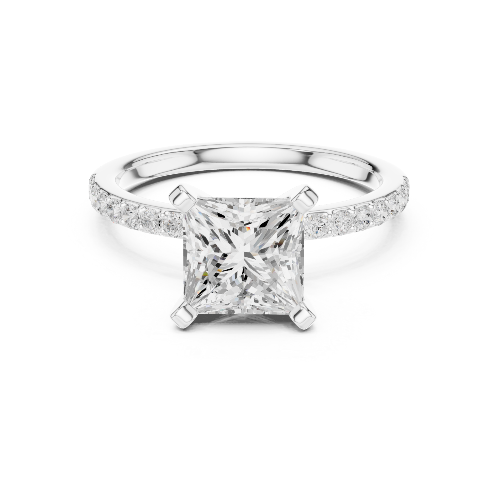  White Gold Celestial Whisper Solitaire Ring Front View