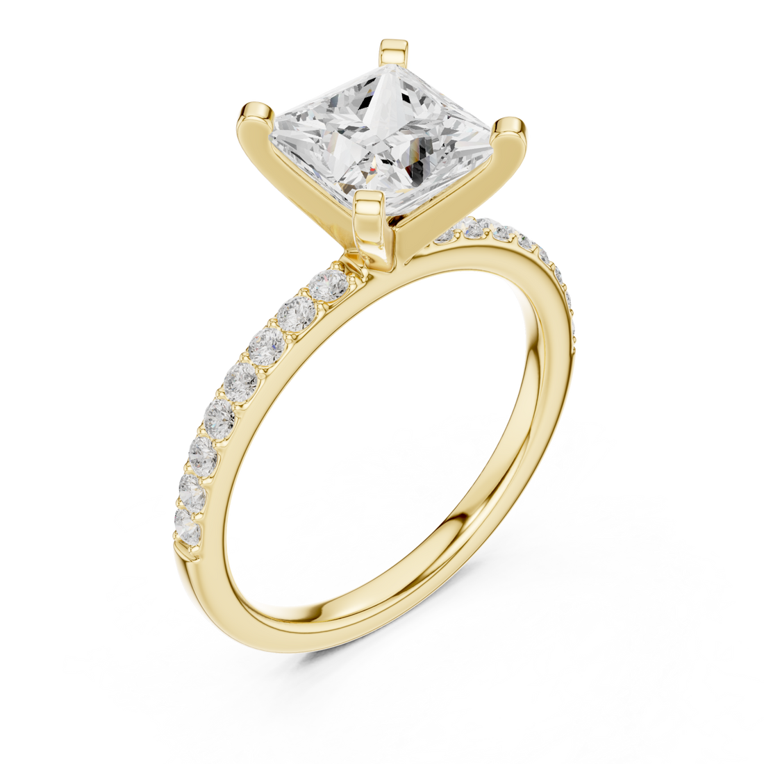 Gold Celestial Whisper Solitaire Ring Right View