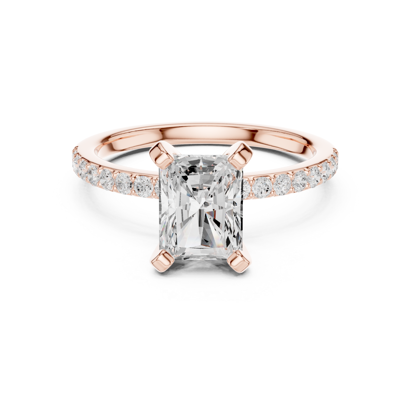  Rose Gold Majesty Solitaire Ring Front View