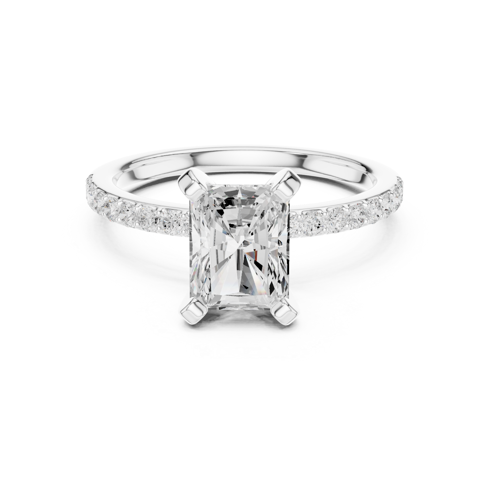  White Gold Majesty Solitaire Ring Front View