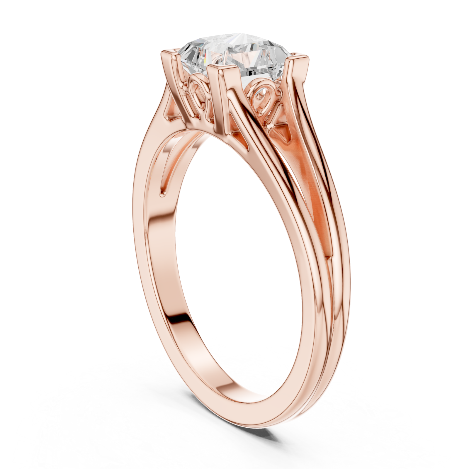  Rose Gold Beloved Majesty Band Ring Left View
