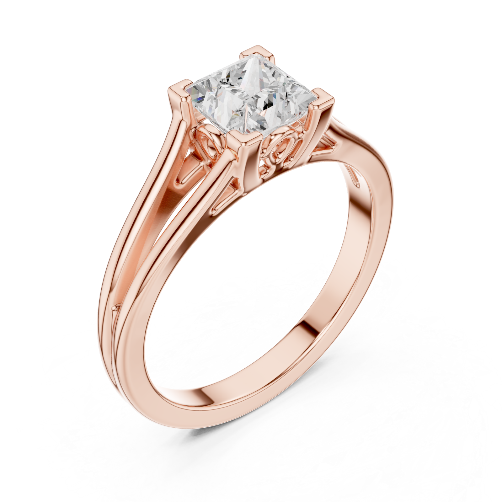  Rose Gold Beloved Majesty Band Ring Right View