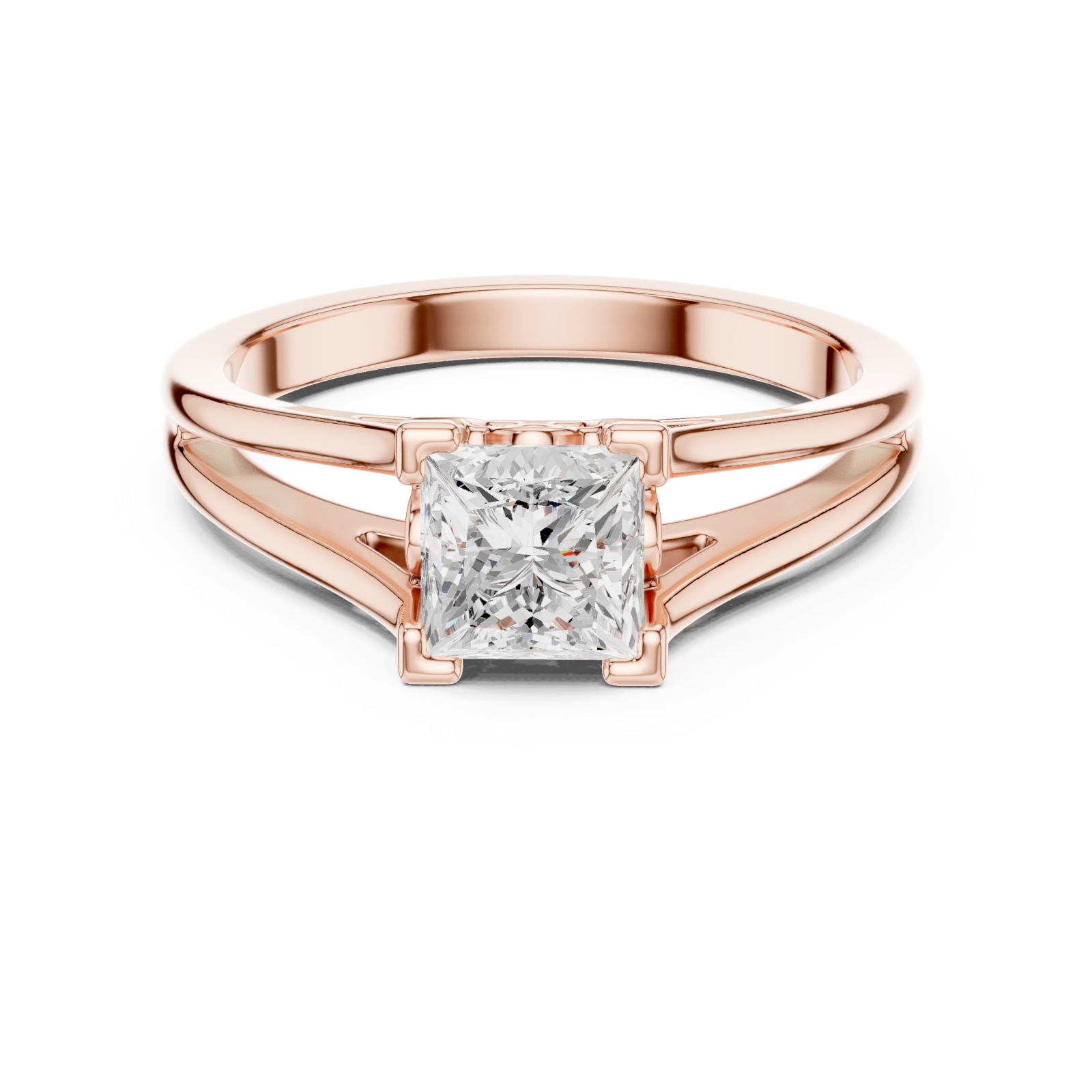  Rose Gold Beloved Majesty Band Ring Front View