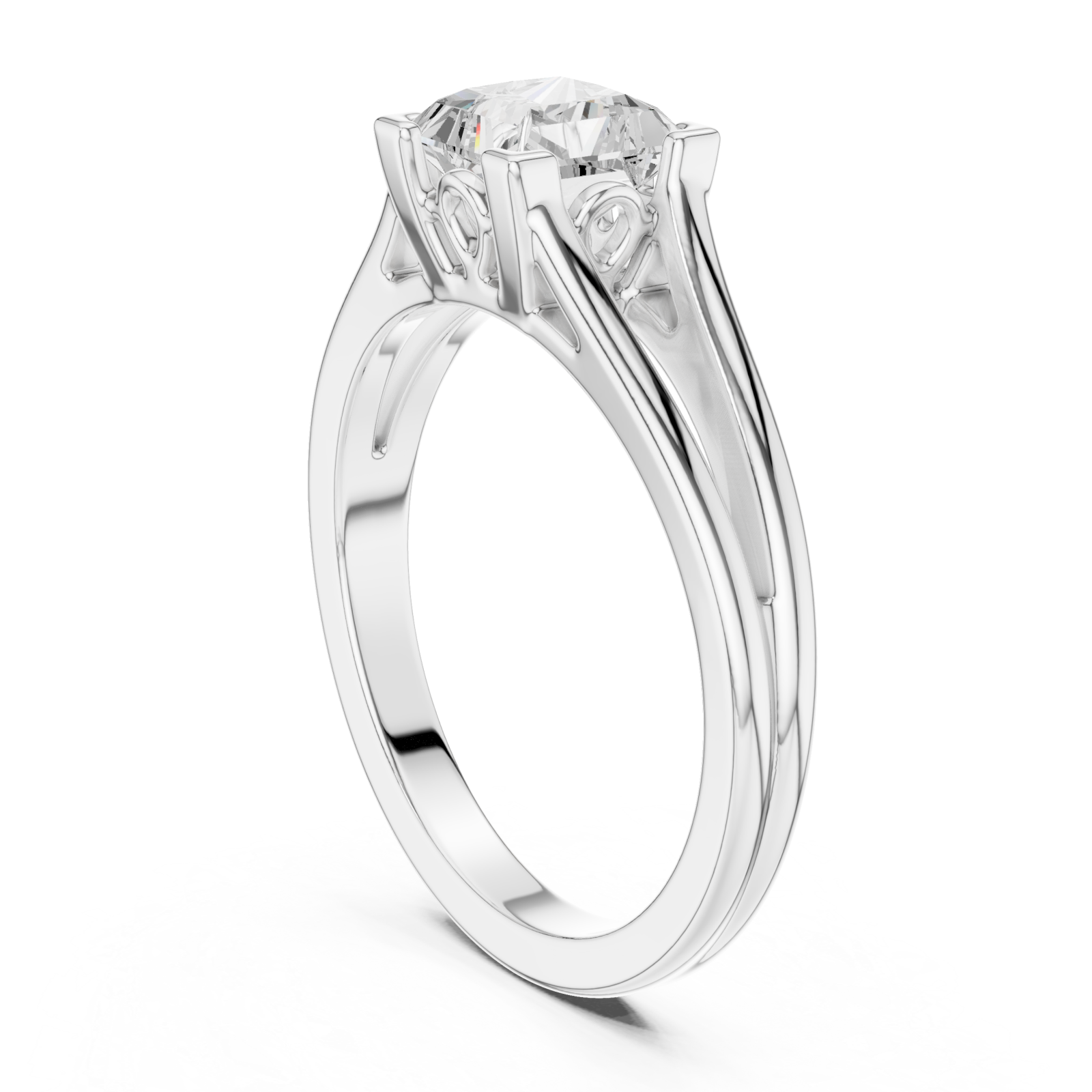  White Gold Beloved Majesty Band Ring Left View