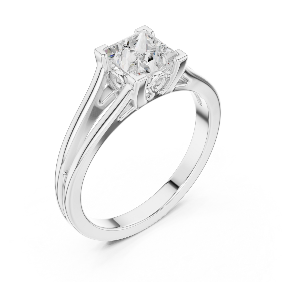  White Gold Beloved Majesty Band Ring Right View