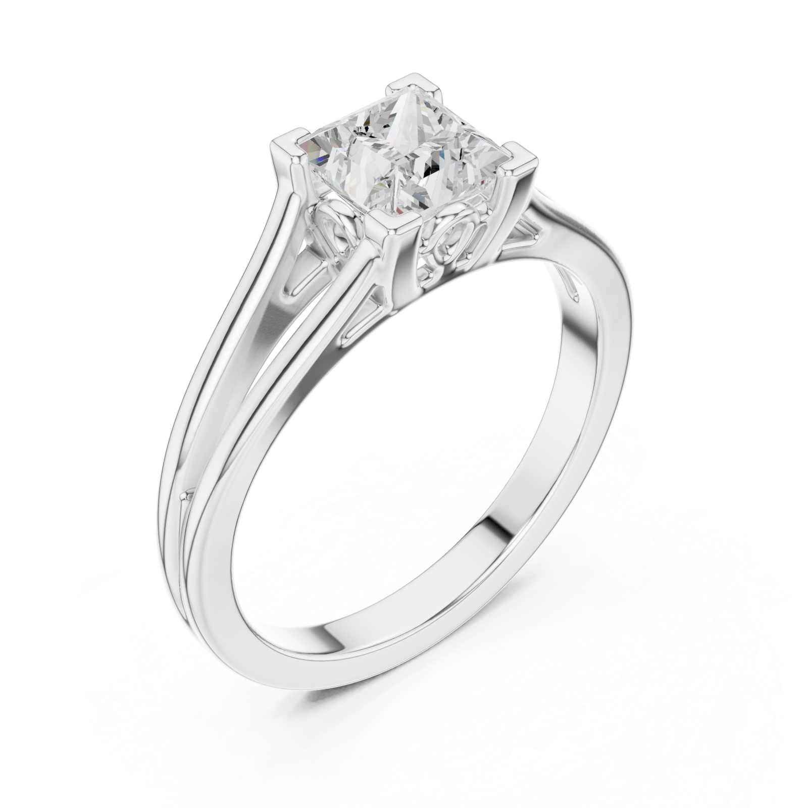  White Gold Beloved Majesty Band Ring Right View