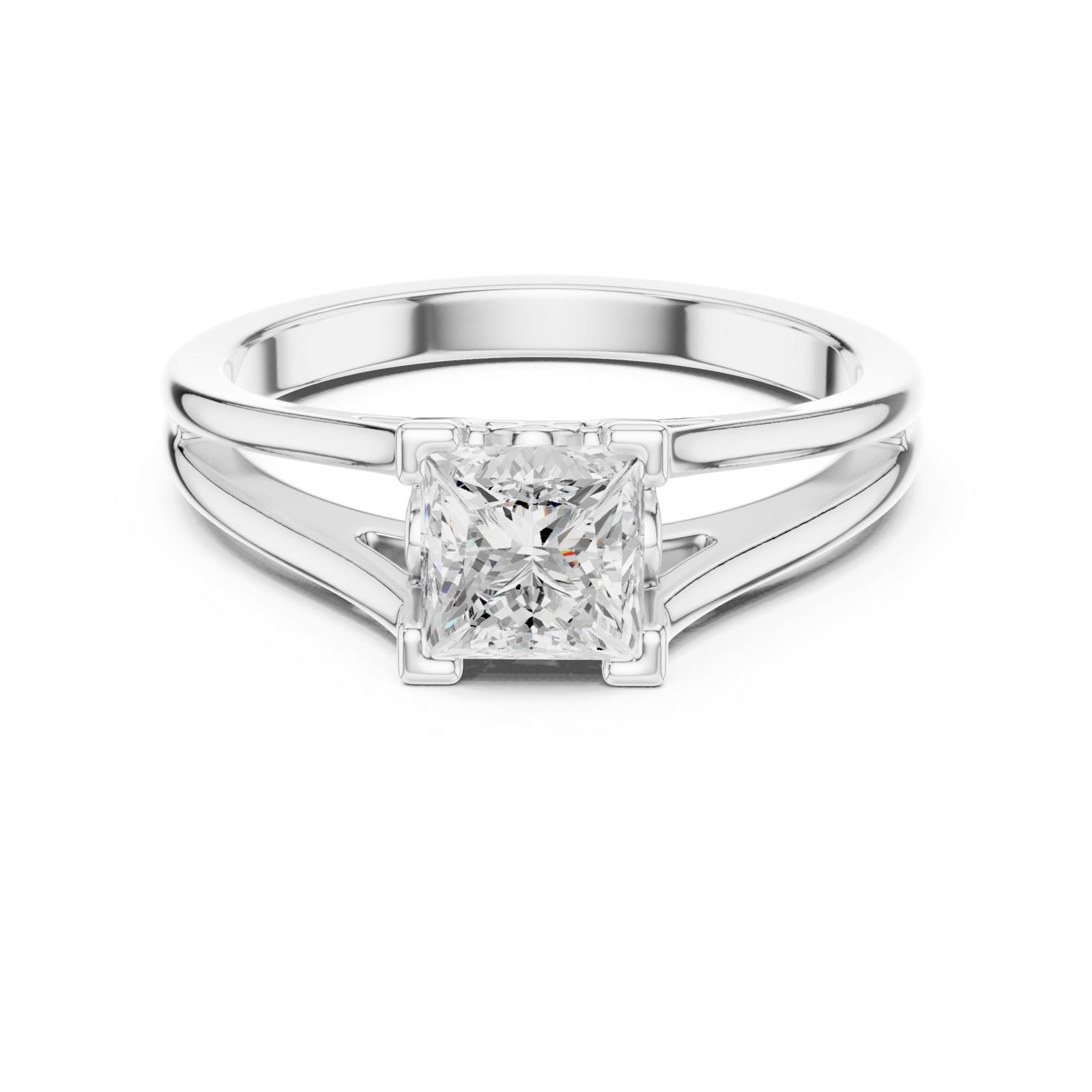  White Gold Beloved Majesty Band Ring Front View