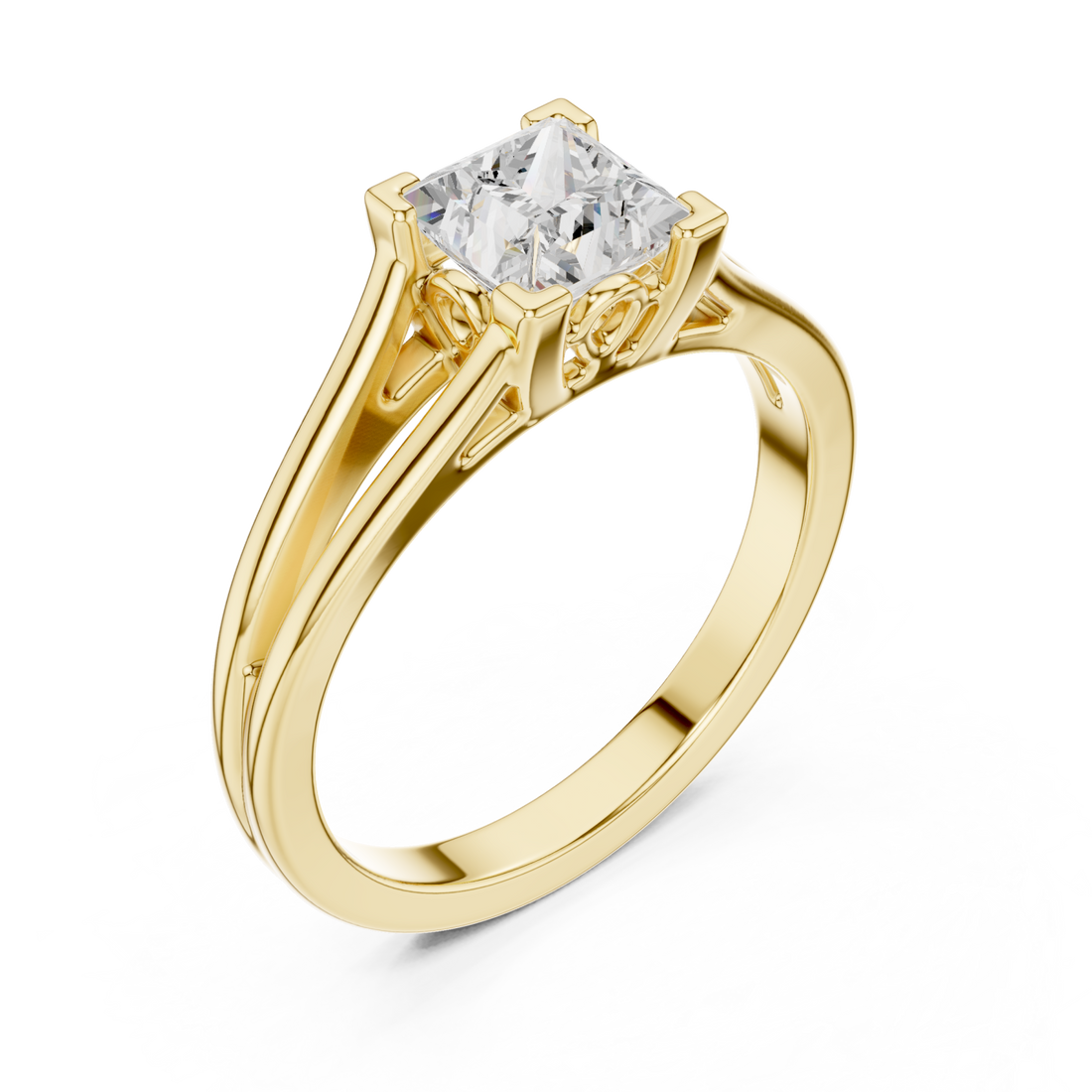 Gold Beloved Majesty Band Ring Right View