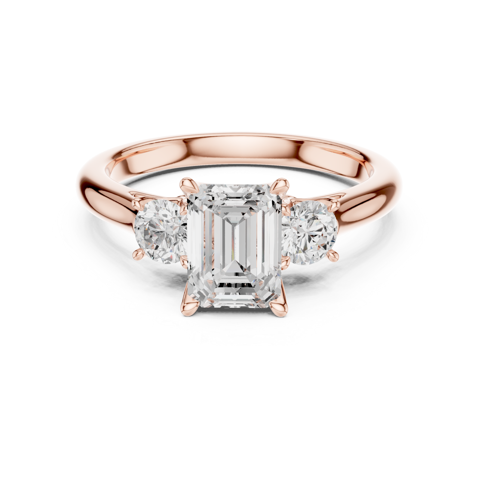  Rose Gold Celestial Muse Trio Ring Front View