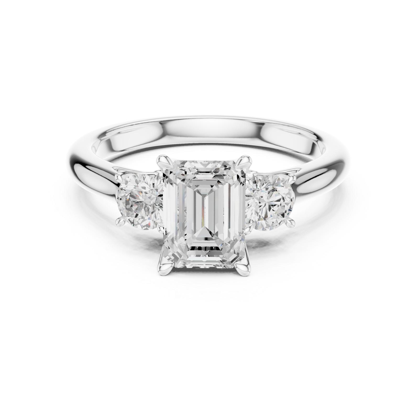  White Gold Celestial Muse Trio Ring Front View
