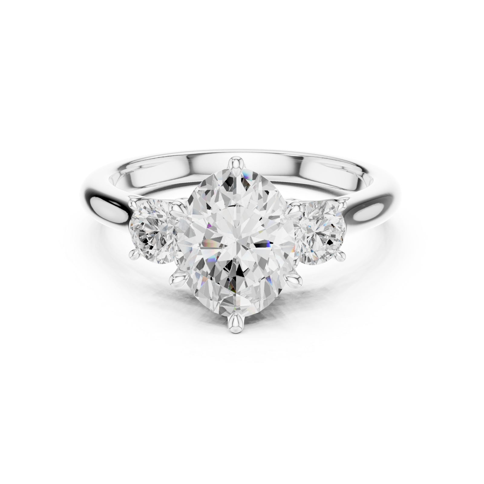  White Gold Harmony Grace Ring Front View