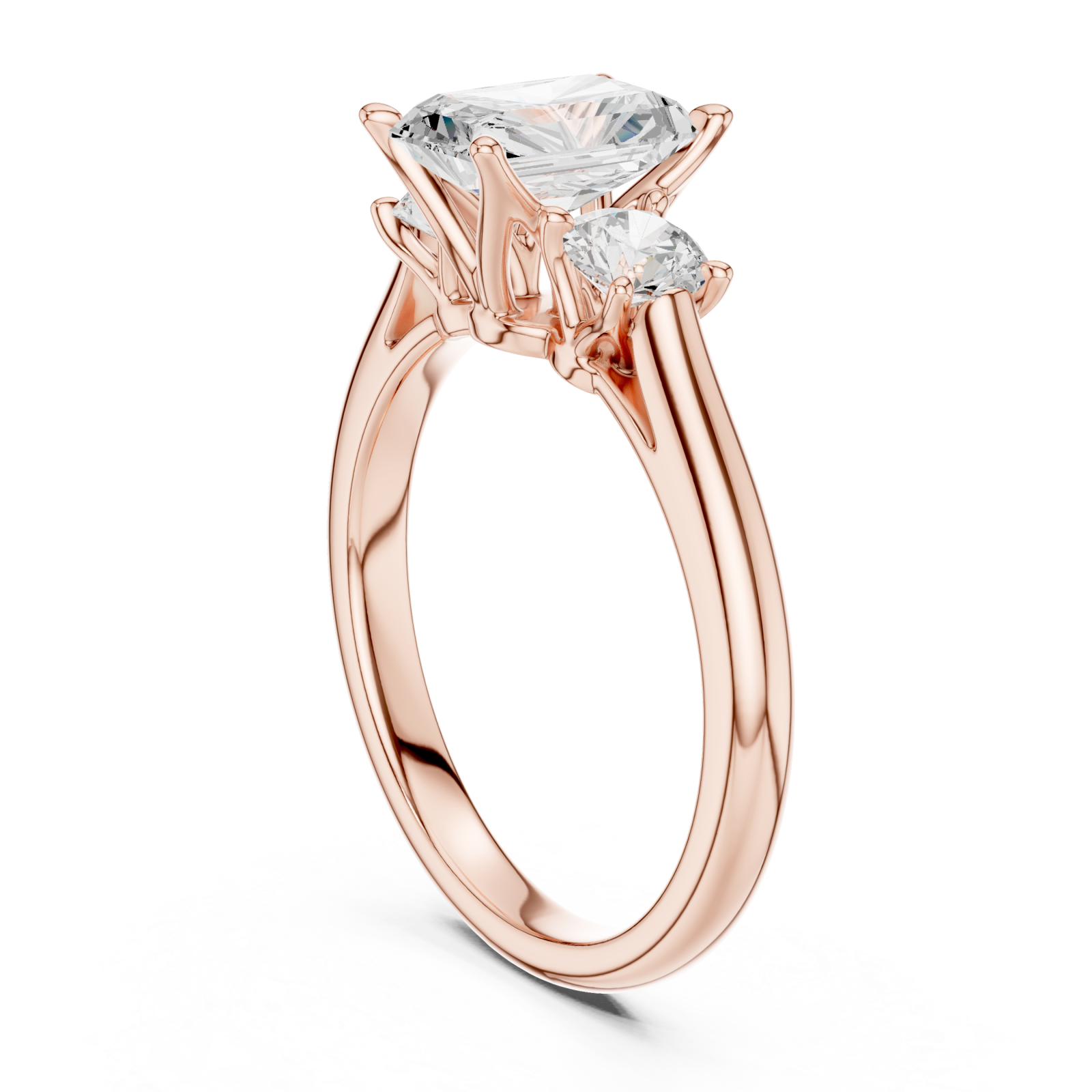  Rose Gold Radiant Harmony Ring Left View