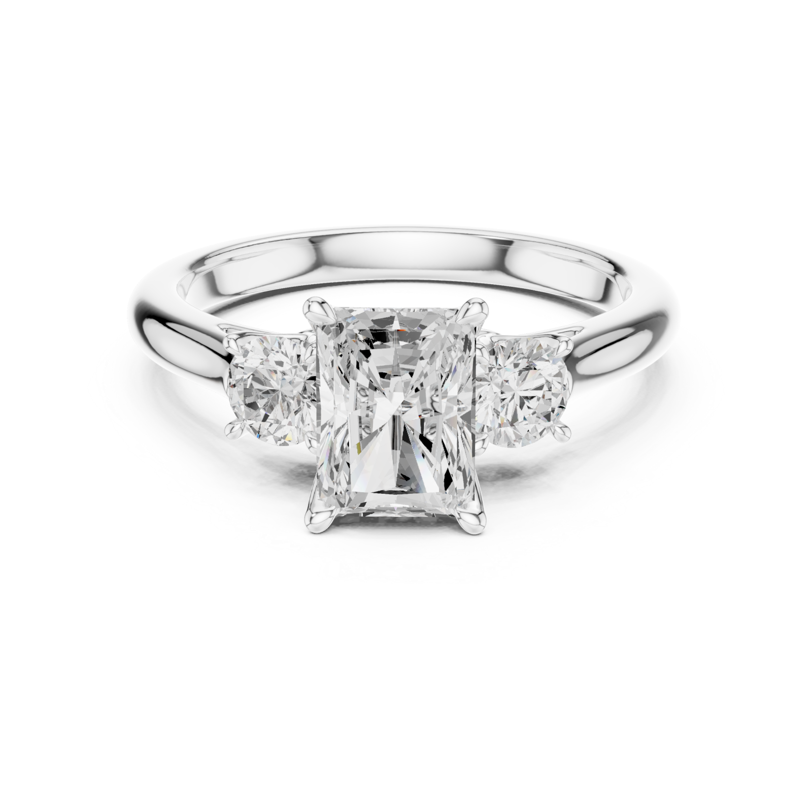  White Gold Radiant Harmony Ring Front View