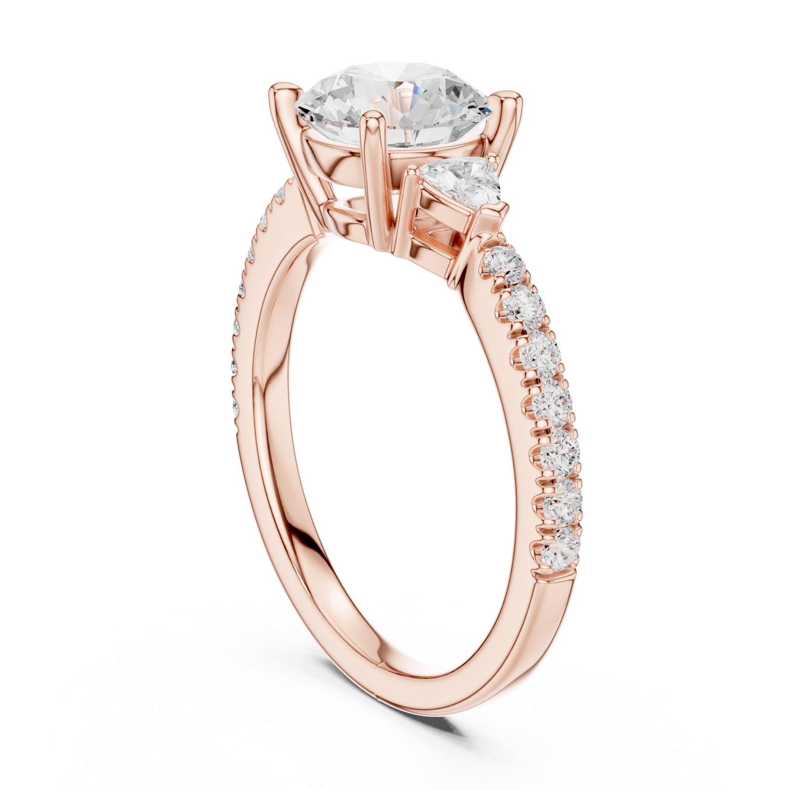  Rose Gold Celestial Harmony Petite Solitaire Left View
