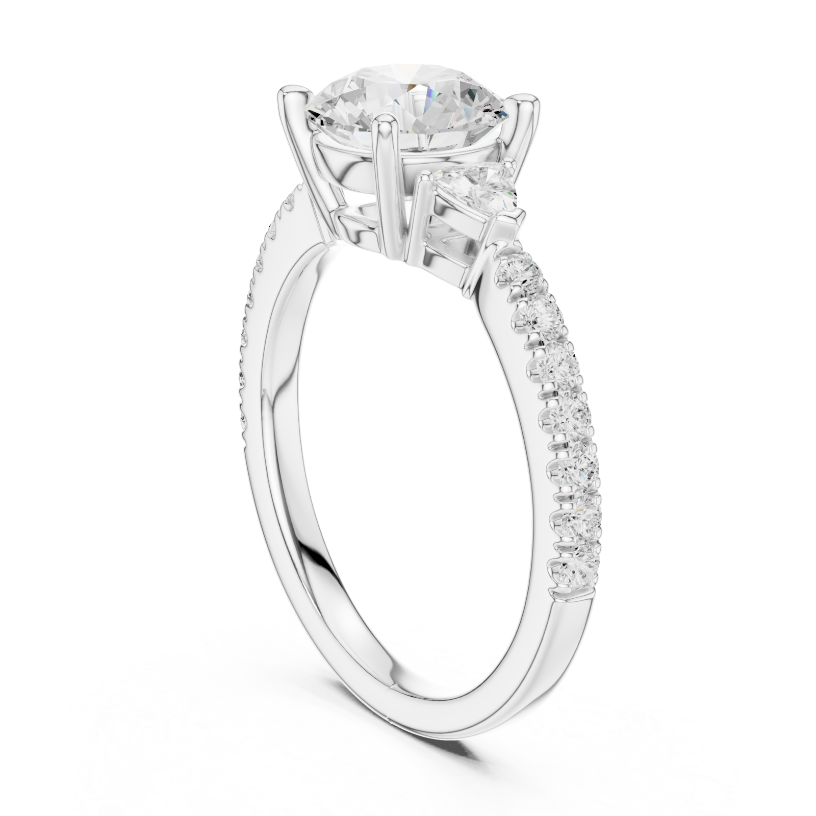  White Gold Celestial Harmony Petite Solitaire Left View