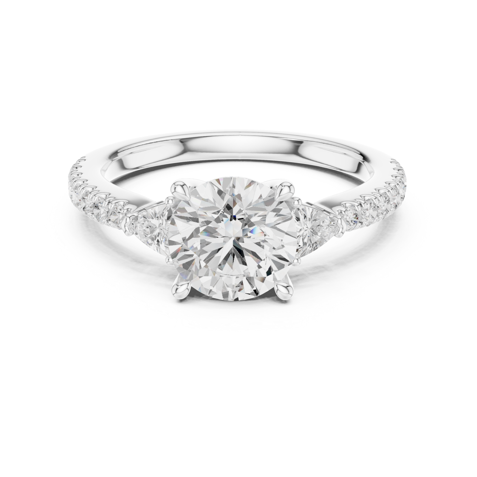  White Gold Celestial Harmony Petite Solitaire Front View