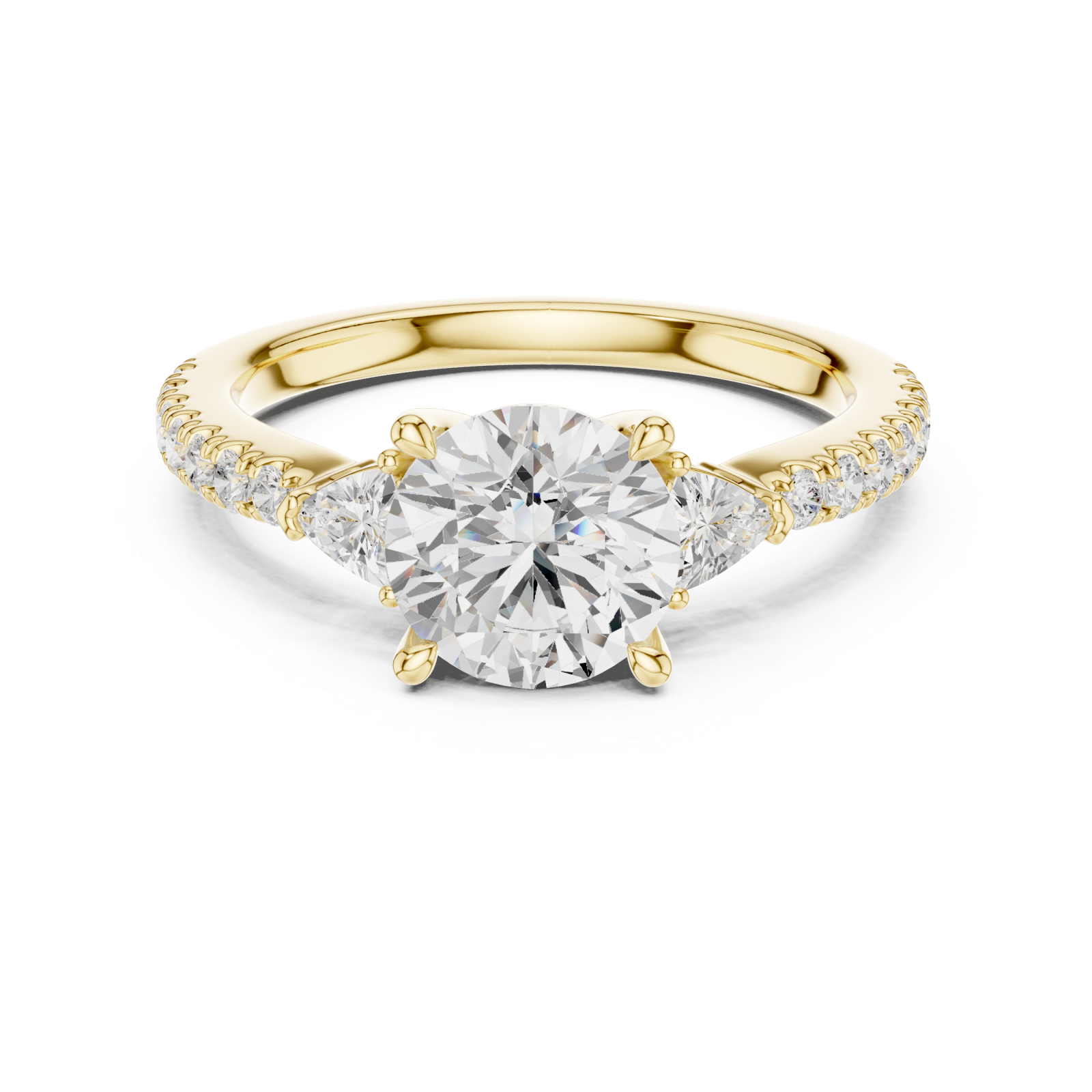  Gold Celestial Harmony Petite Solitaire Front View
