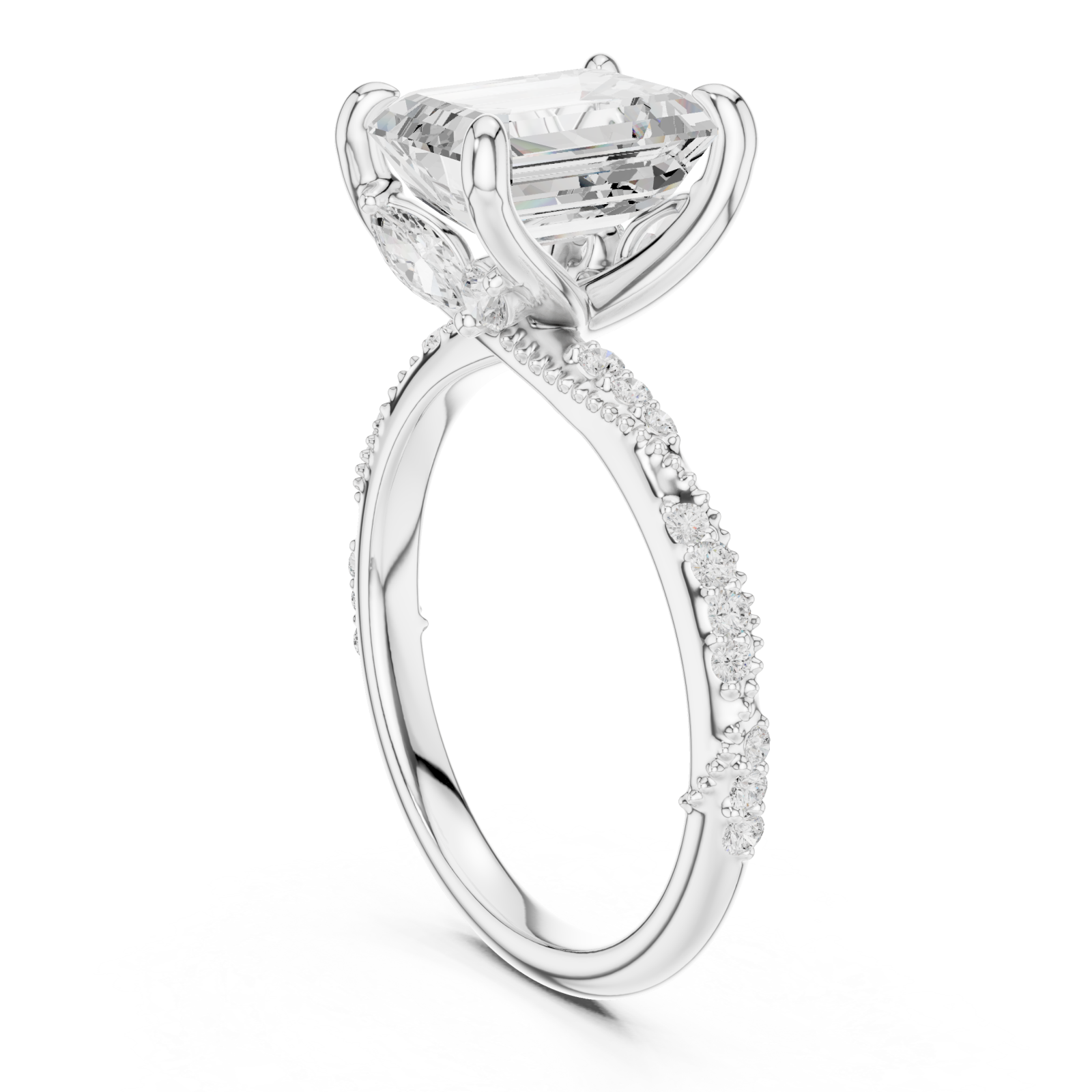  White Gold Eternal Gaze Solitaire Ring Left View