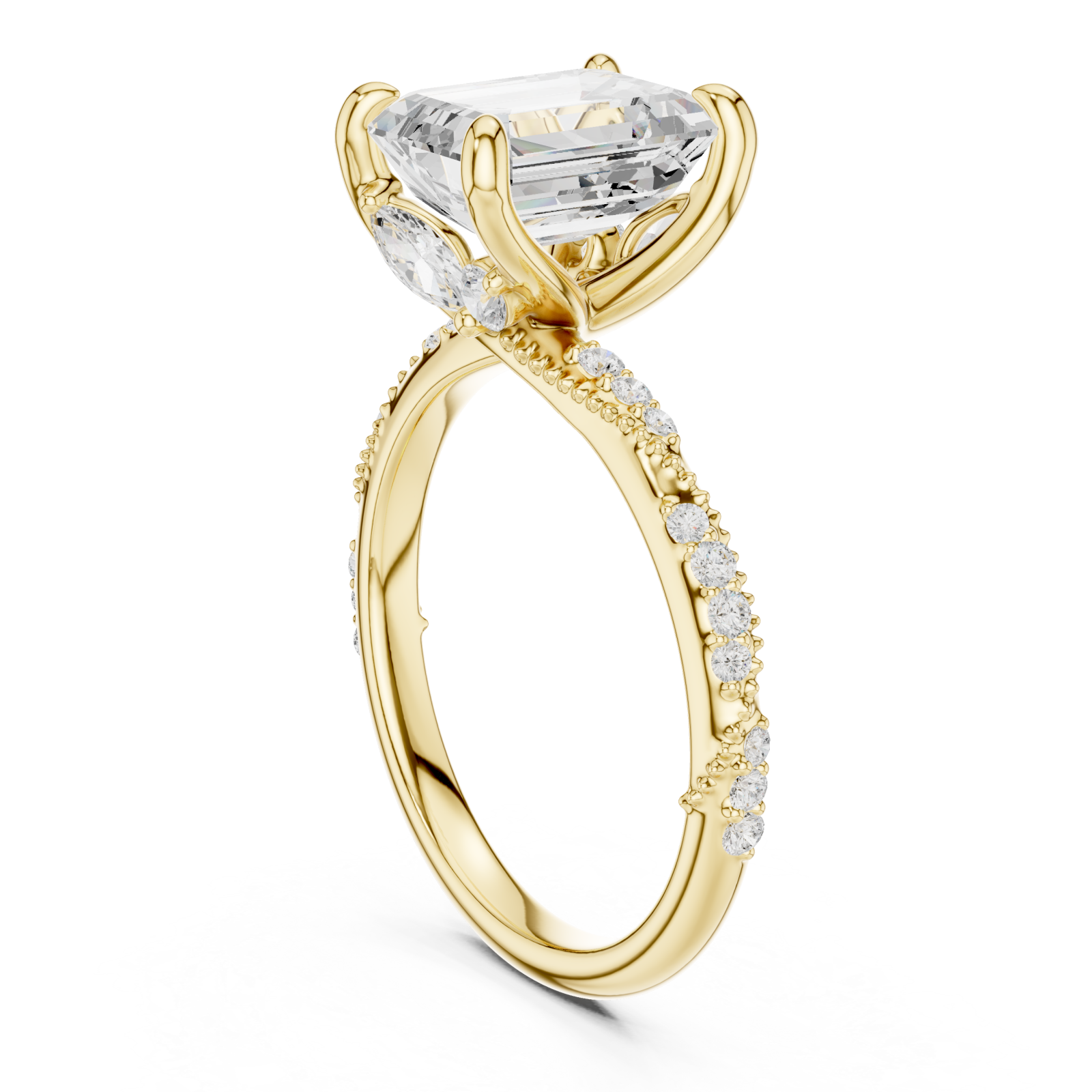  Gold Eternal Gaze Solitaire Ring Left View