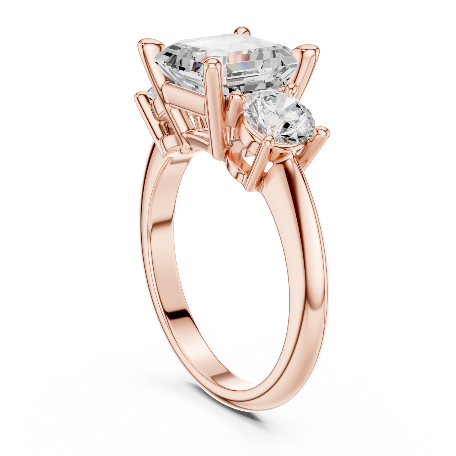  Rose Gold Radiant Embrace Halo Ring Left View