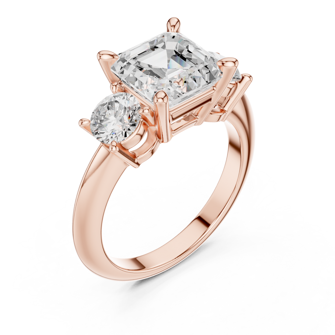  Rose Gold Radiant Embrace Halo Ring Right View