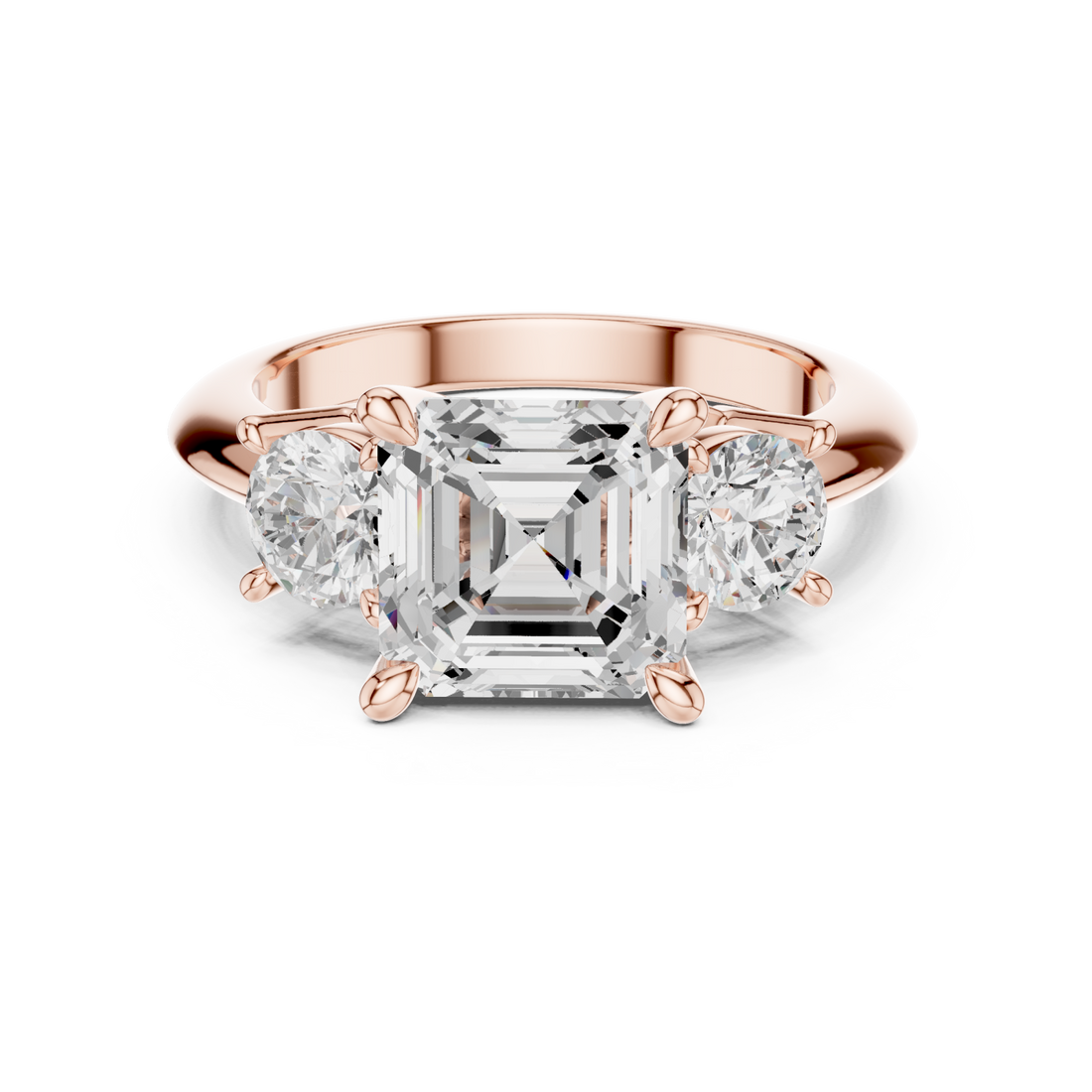  Rose Gold Radiant Embrace Halo Ring Right View