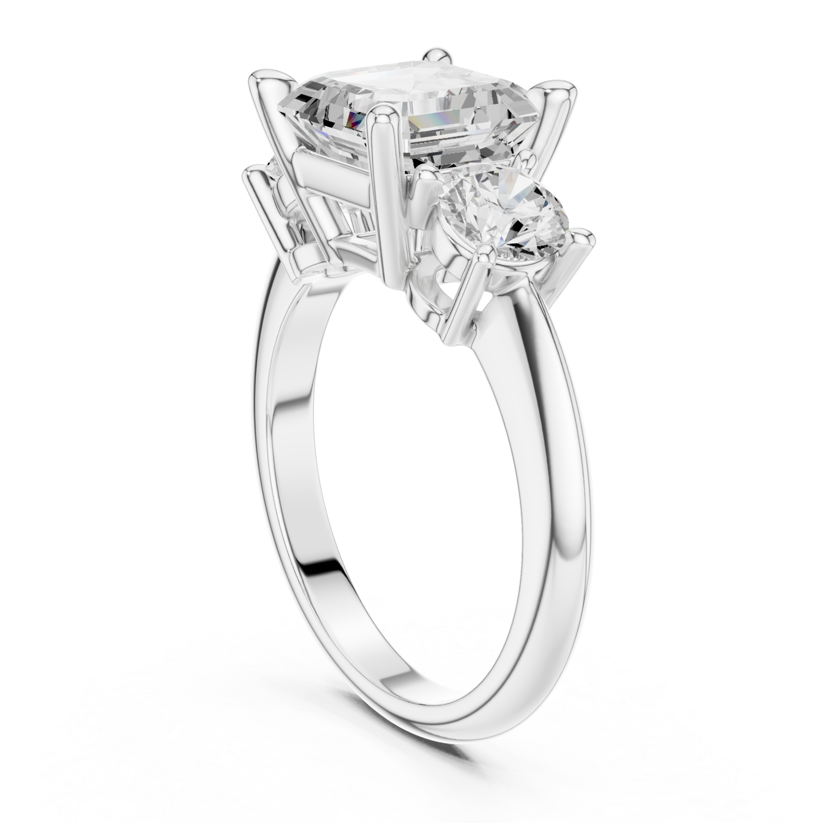  White Gold Radiant Embrace Halo Ring Left View