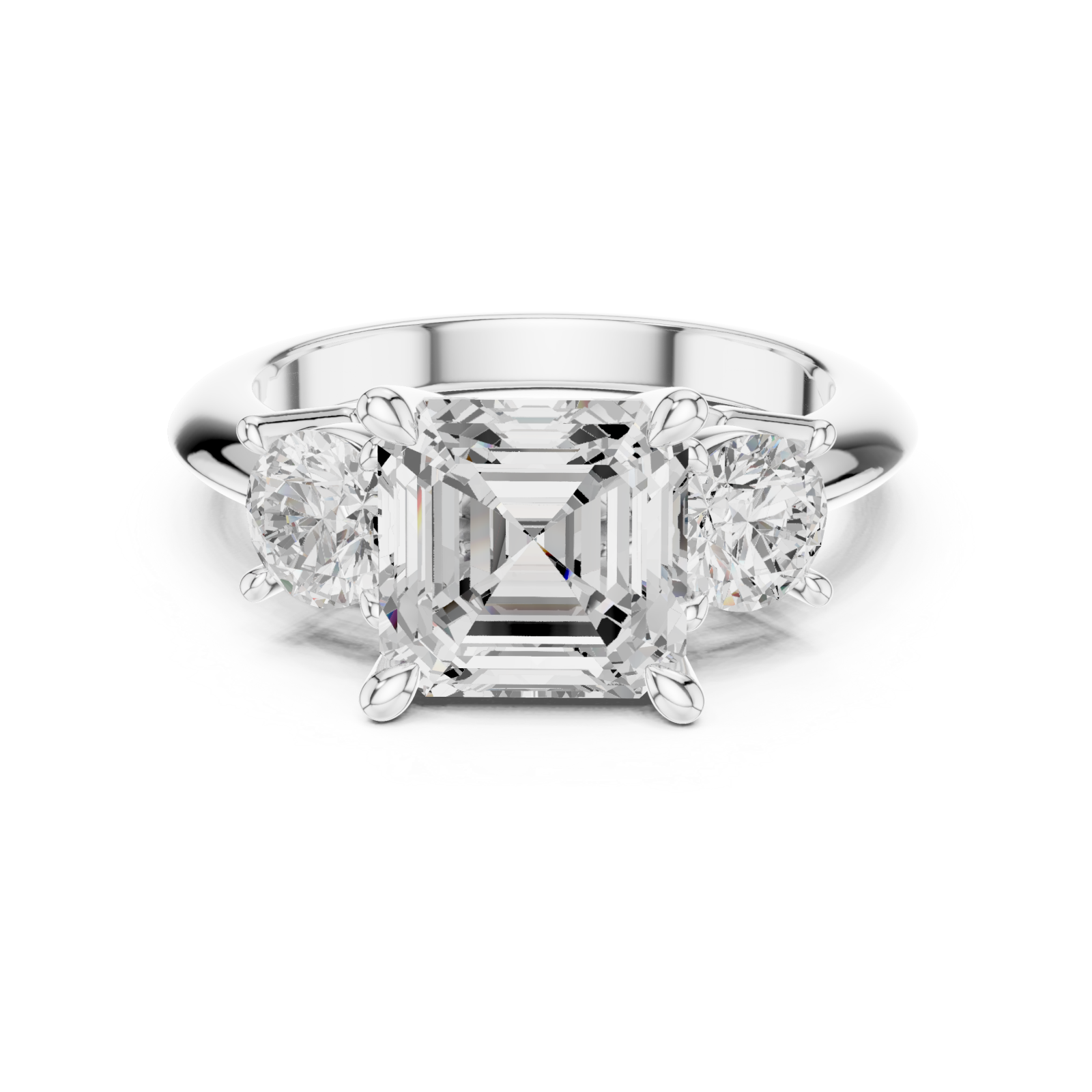  White Gold Radiant Embrace Halo Ring Front View