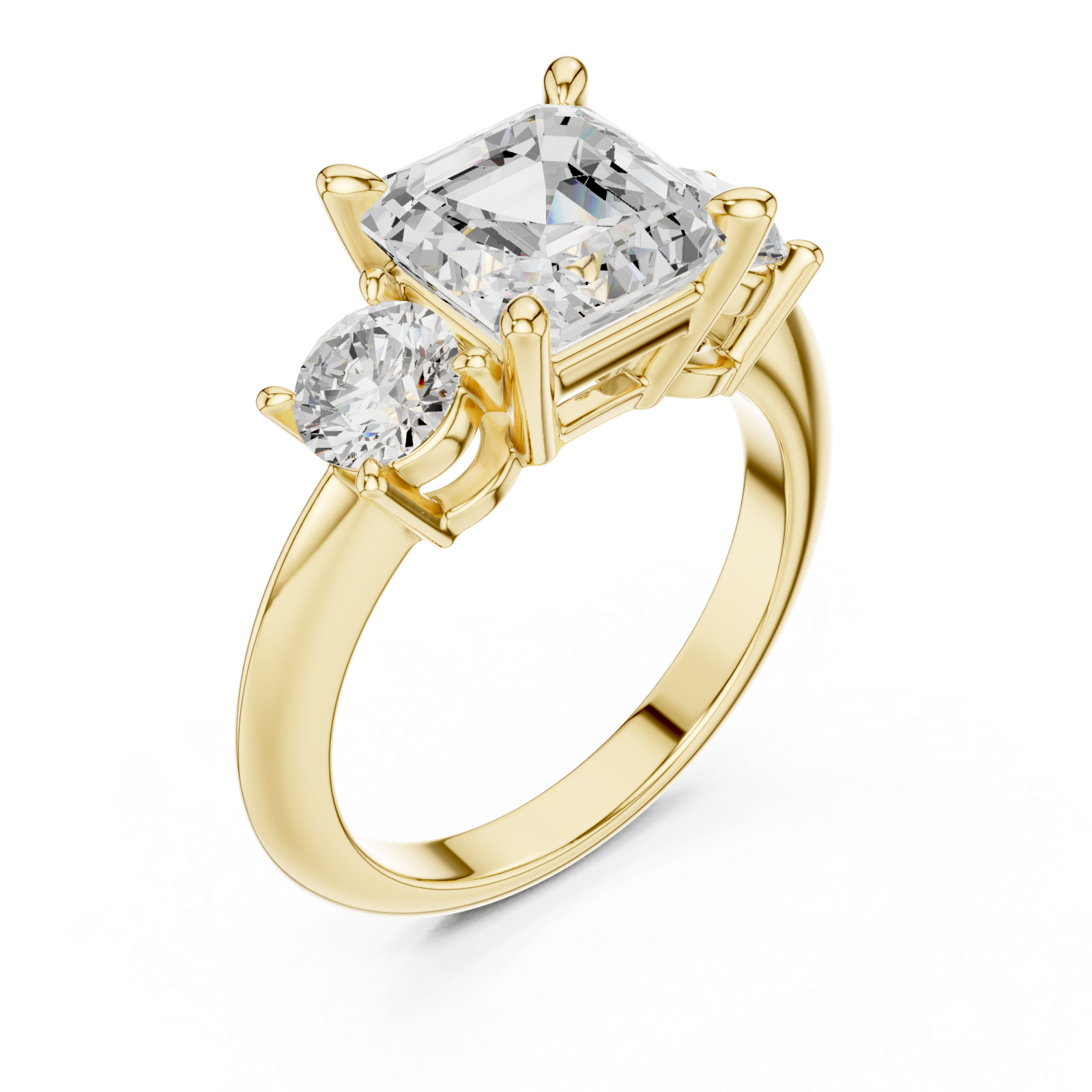 Gold Radiant Embrace Halo Ring Right View
