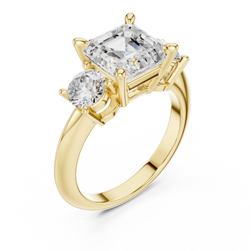 Gold Radiant Embrace Halo Ring Right View