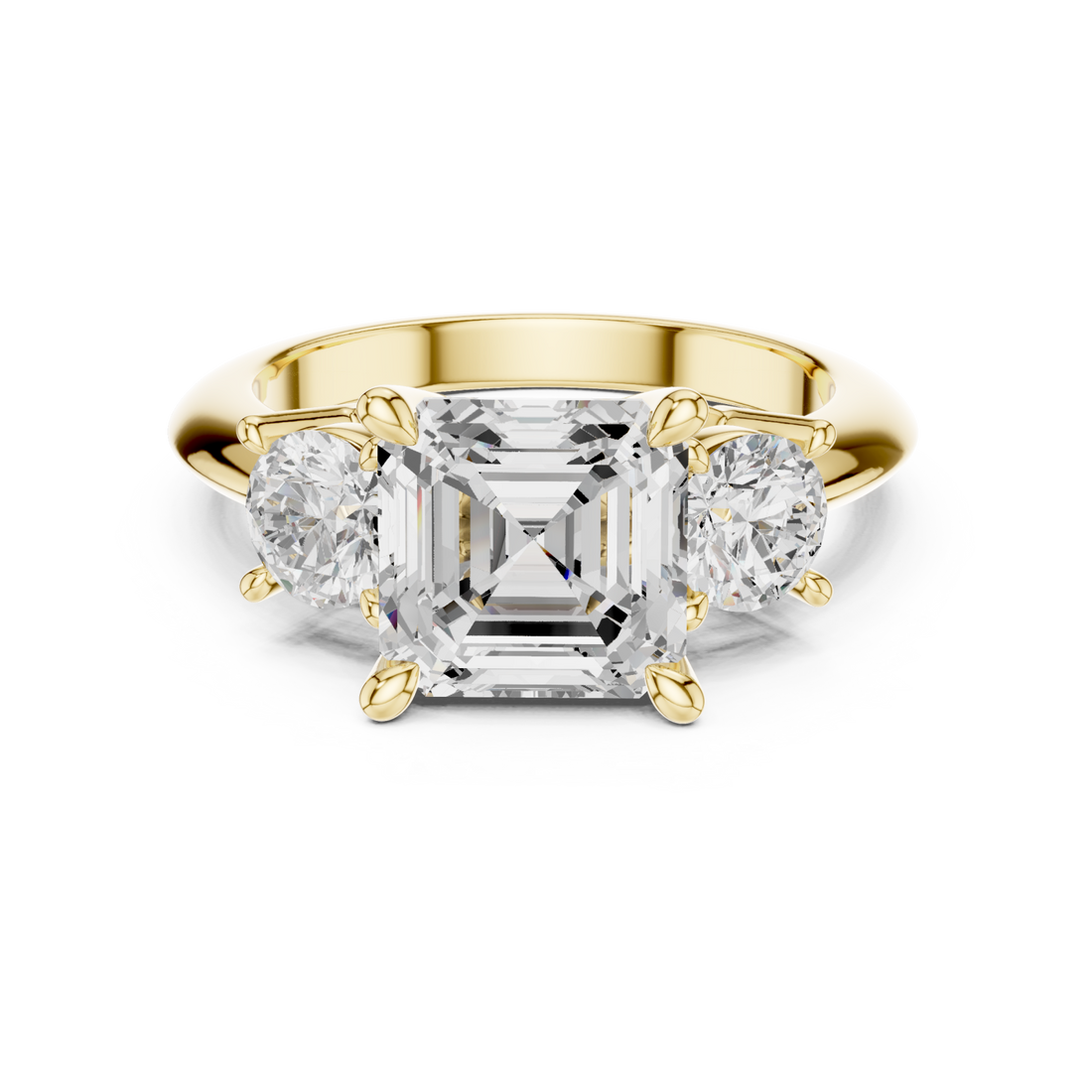 Gold Radiant Embrace Halo Ring Right View