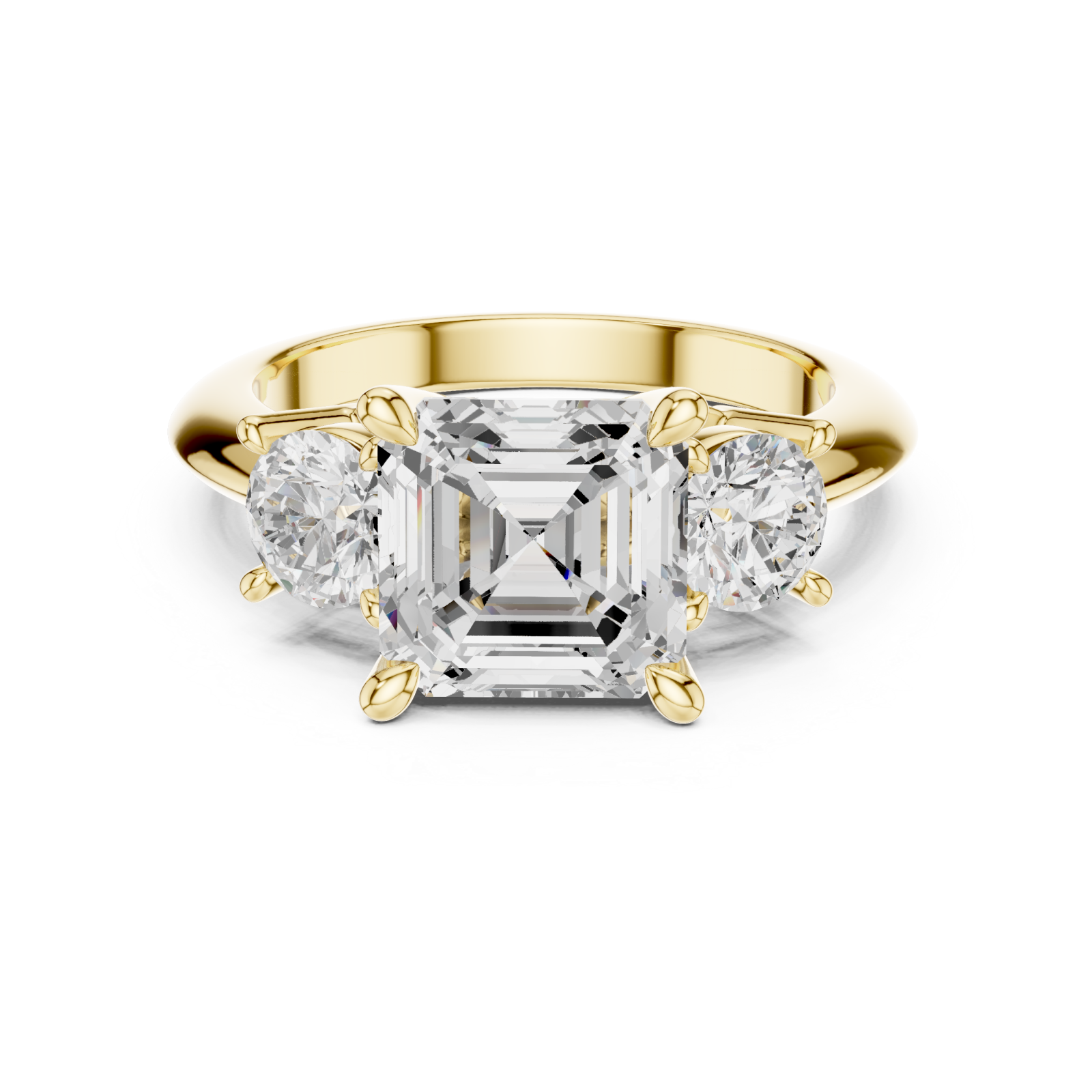  Gold Radiant Embrace Halo Ring Front View