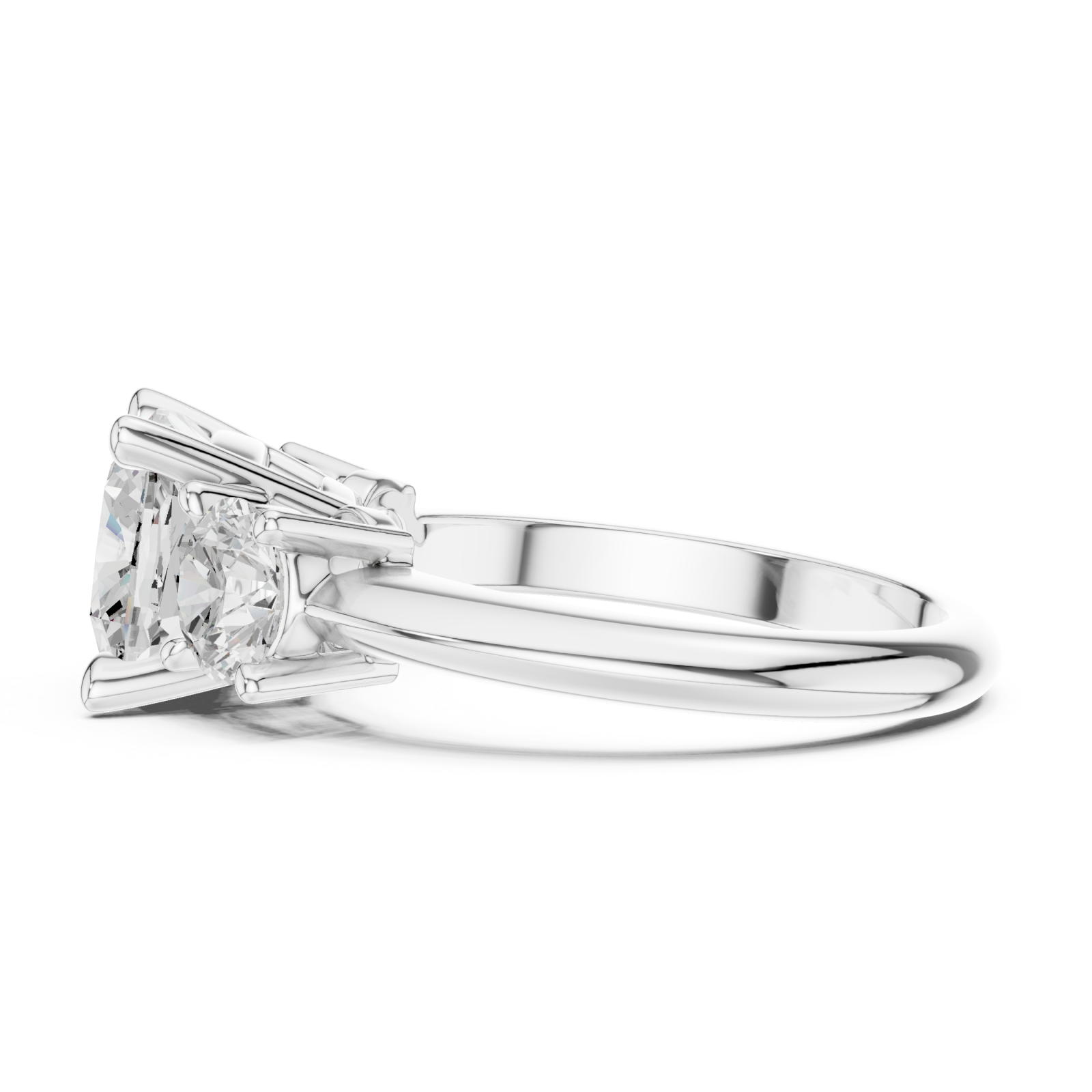  White Gold Luminous Grace Trio Ring Side View