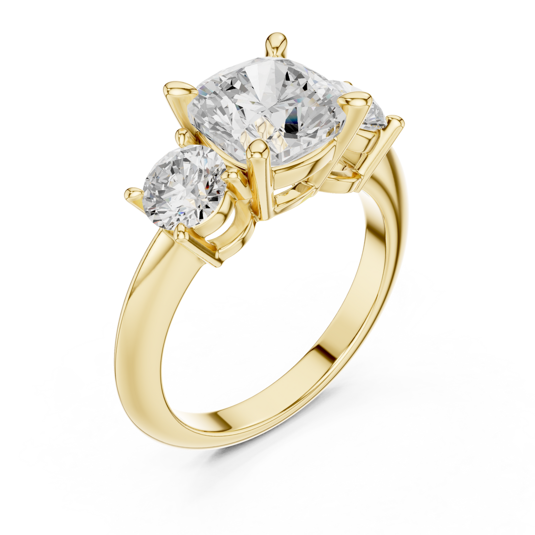 Gold Luminous Grace Trio Ring Right View