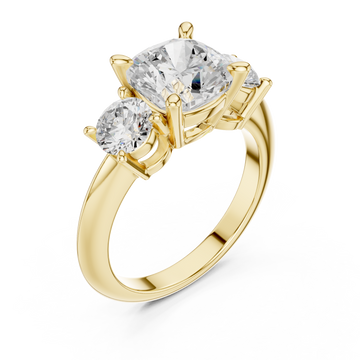 Gold Luminous Grace Trio Ring Right View