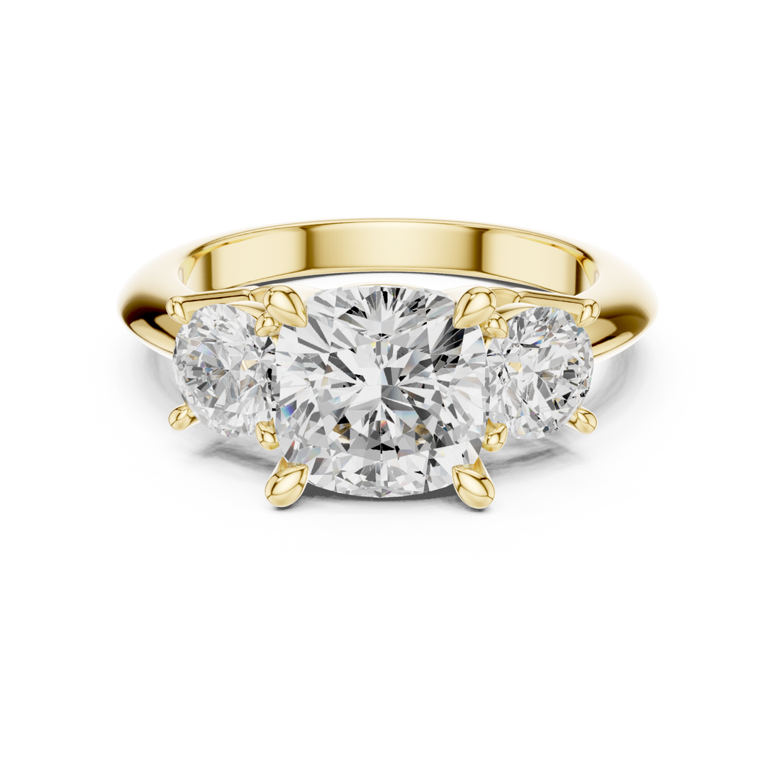 Gold Luminous Grace Trio Ring Right View