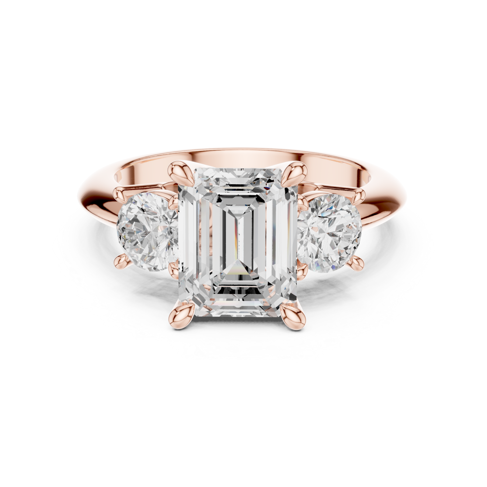  Rose Gold Aurora Twin Allure Ring Front View